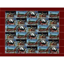 1998 - Grønland - Julemærkeark - 2-sidet takket - Ufoldet - "Julens klokker kimer".